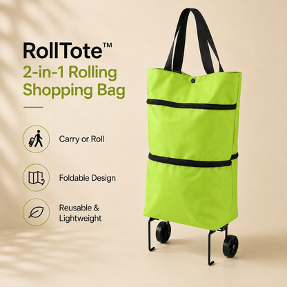RollTote™ 2-in-1 Rolling Shopping Bag
